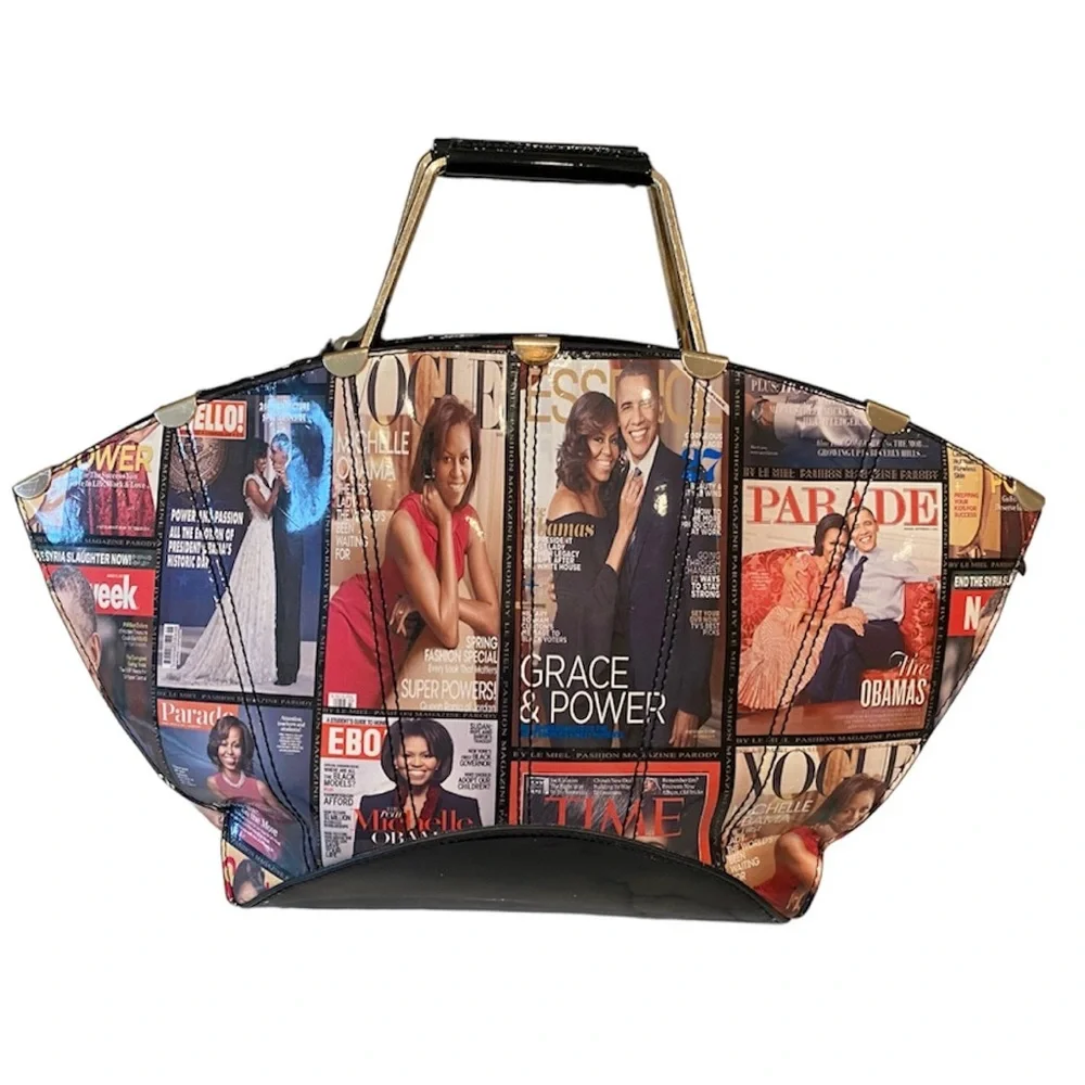 Michelle Obama Barack Obama Glossy Magazine Cover Satchel Purse Bag President